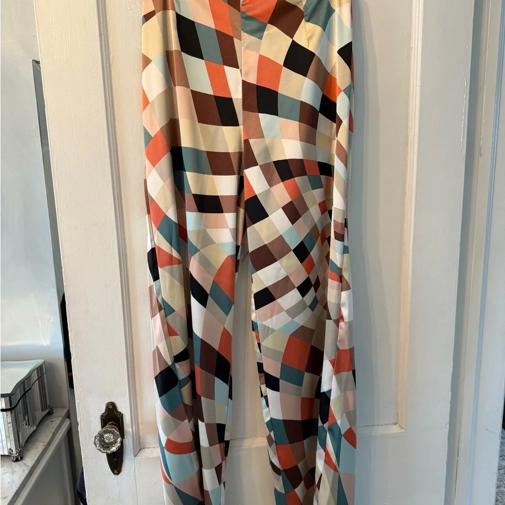 Multicolor Geometric Women's Pants - Picture 3 of 5